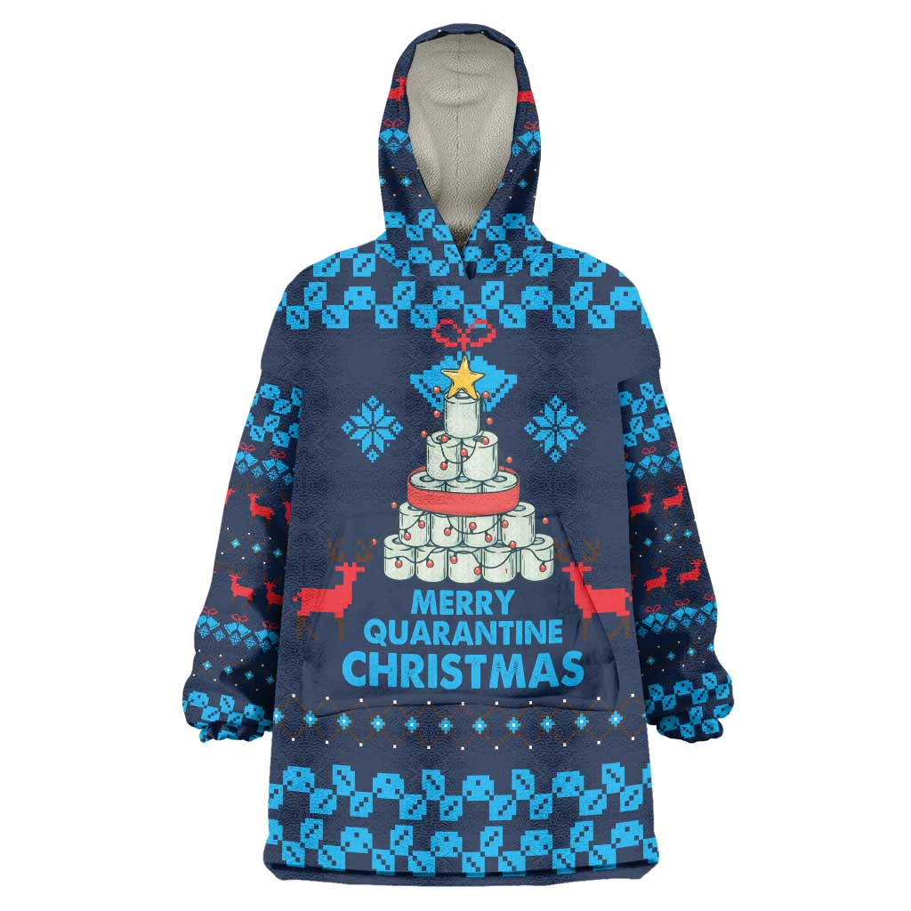 Merry Quarantine Christmas Wearable Blanket Hoodie Xmas Holiday Patterns - Wonder Print Shop