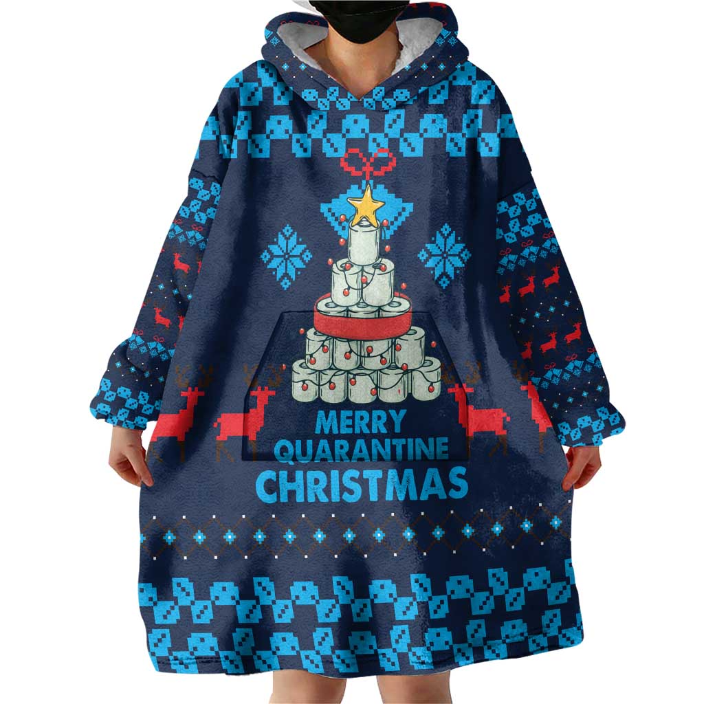 Merry Quarantine Christmas Wearable Blanket Hoodie Xmas Holiday Patterns - Wonder Print Shop