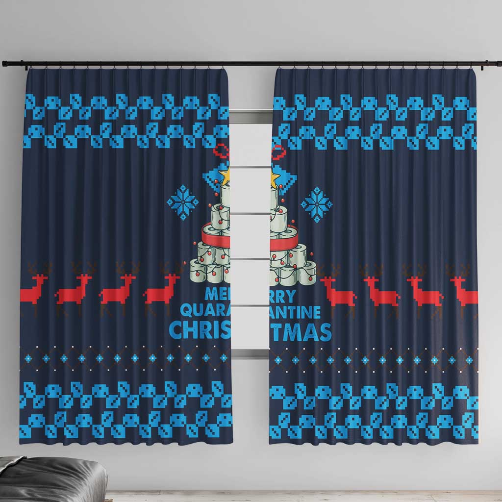 Merry Quarantine Christmas Window Curtain Xmas Holiday Patterns - Wonder Print Shop