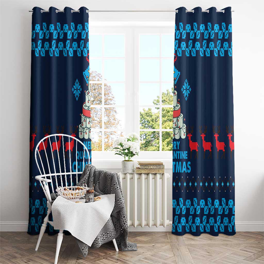Merry Quarantine Christmas Window Curtain Xmas Holiday Patterns - Wonder Print Shop