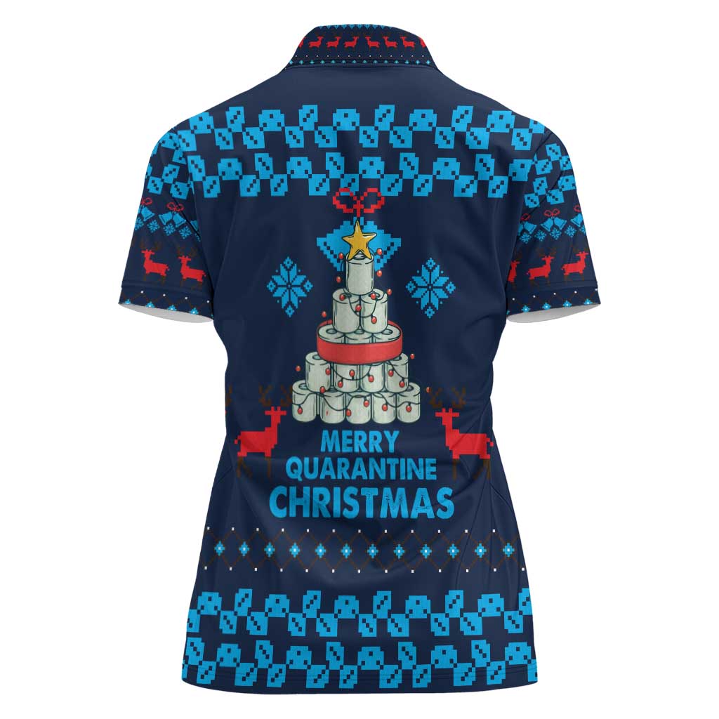 Merry Quarantine Christmas Women Polo Shirt Xmas Holiday Patterns - Wonder Print Shop