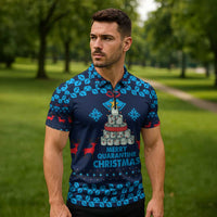 Merry Quarantine Christmas Zipper Polo Shirt Xmas Holiday Patterns - Wonder Print Shop