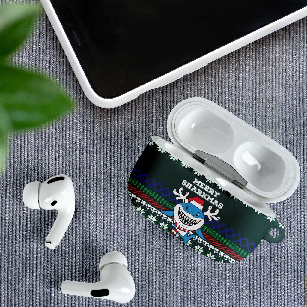 Merry Sharkmas Christmas AirPods Case Xmas Holiday Patterns - Wonder Print Shop