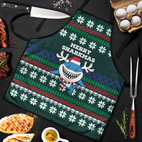 Merry Sharkmas Christmas Apron Xmas Holiday Patterns - Wonder Print Shop