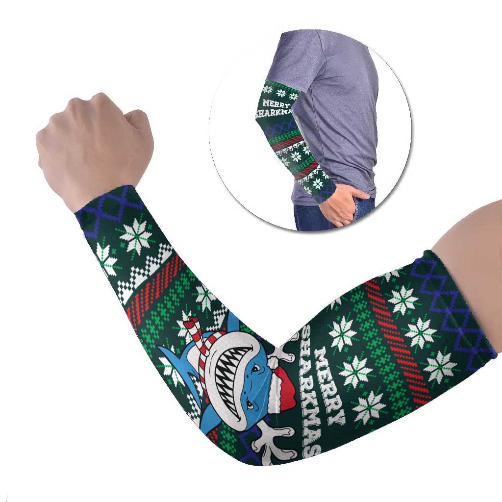 Merry Sharkmas Christmas Arm Sleeves Xmas Holiday Patterns - Wonder Print Shop