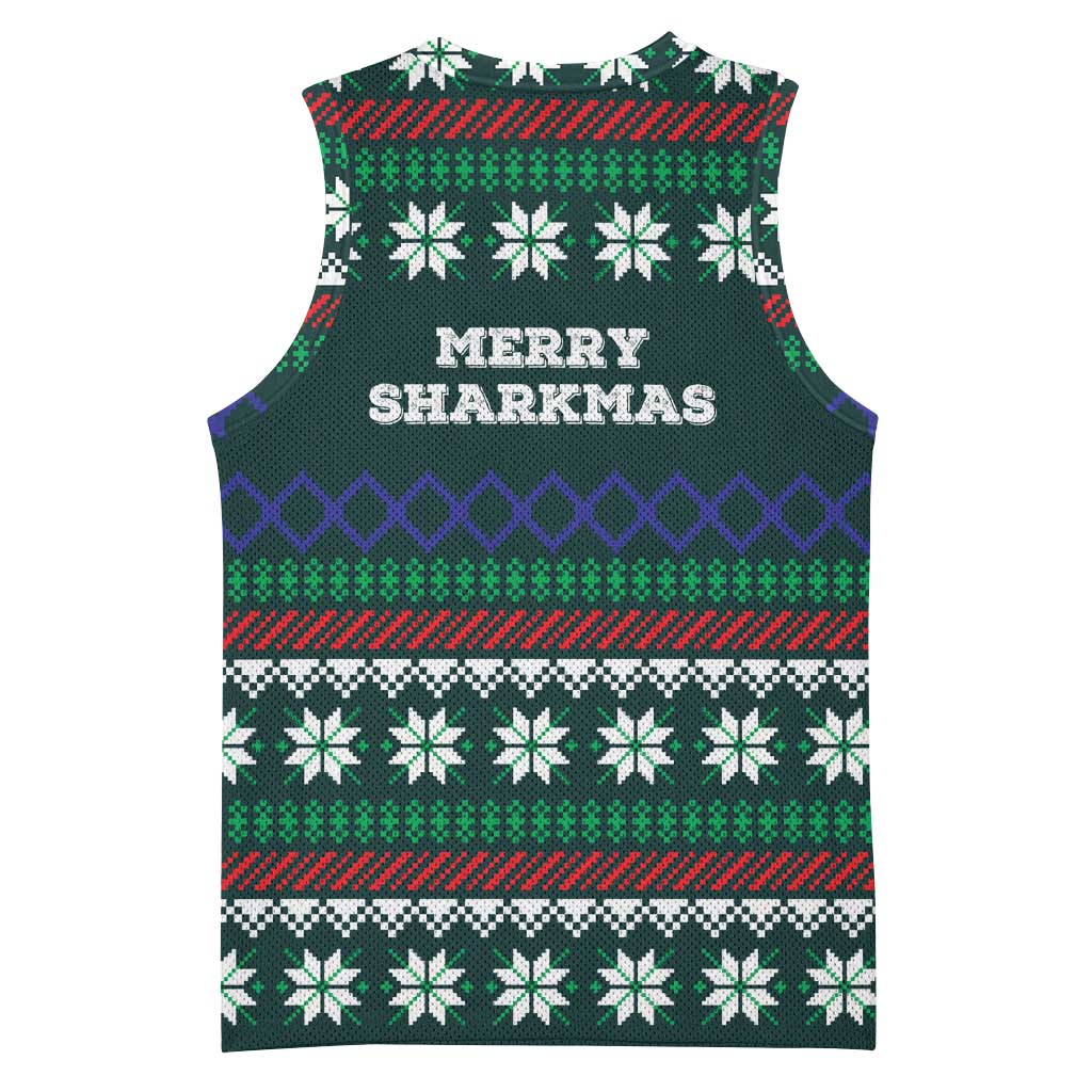 Merry Sharkmas Christmas Basketball Jersey Xmas Holiday Patterns - Wonder Print Shop