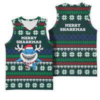 Merry Sharkmas Christmas Basketball Jersey Xmas Holiday Patterns - Wonder Print Shop