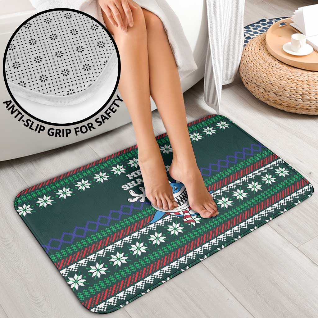 Merry Sharkmas Christmas Bathroom Set Xmas Holiday Patterns - Wonder Print Shop