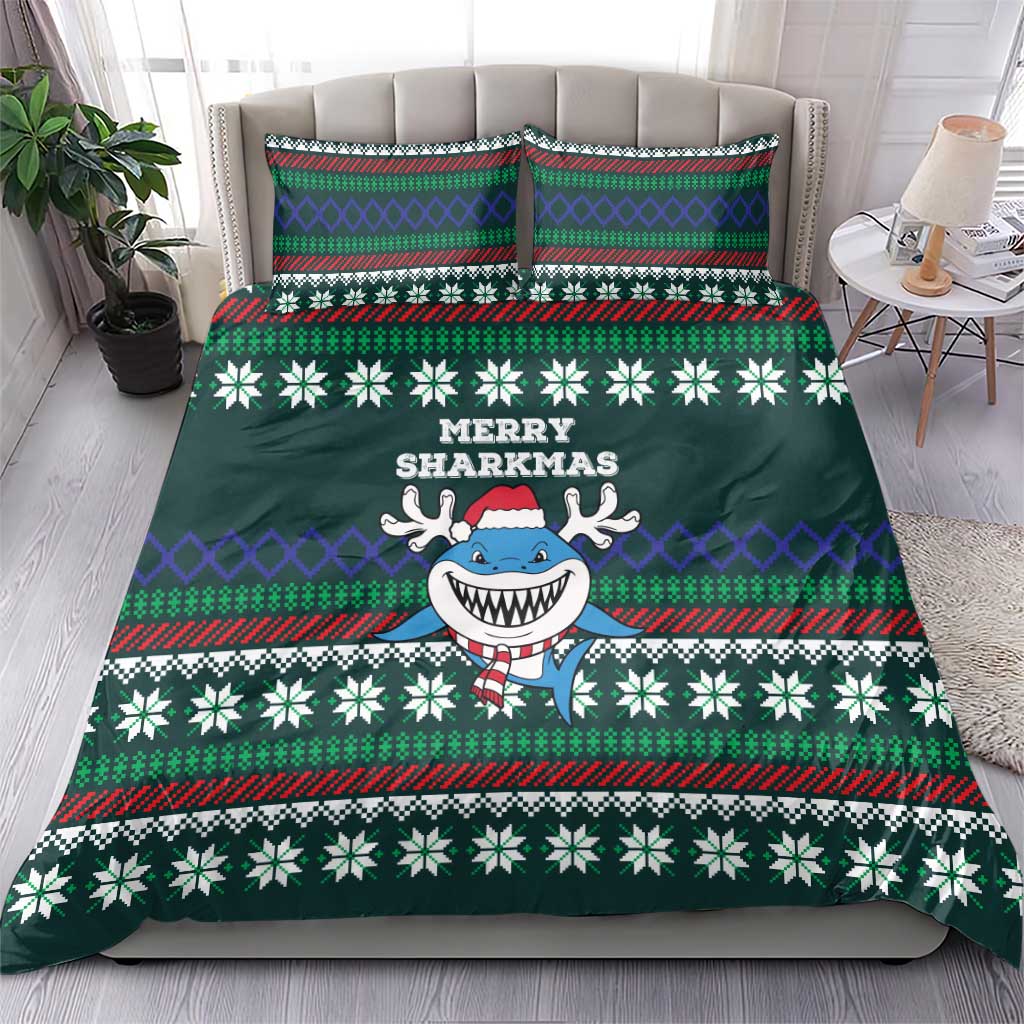 Merry Sharkmas Christmas Bedding Set Xmas Holiday Patterns - Wonder Print Shop