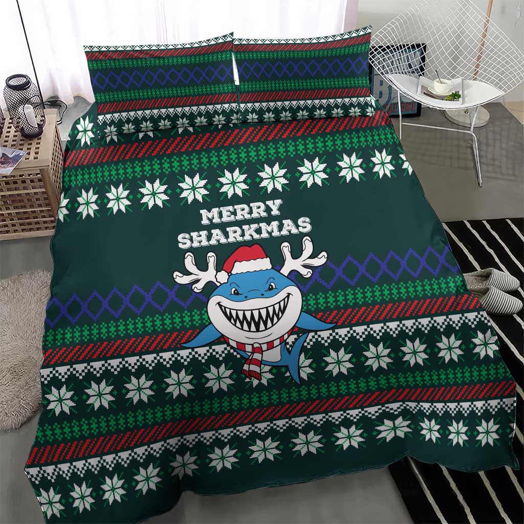 Merry Sharkmas Christmas Bedding Set Xmas Holiday Patterns - Wonder Print Shop