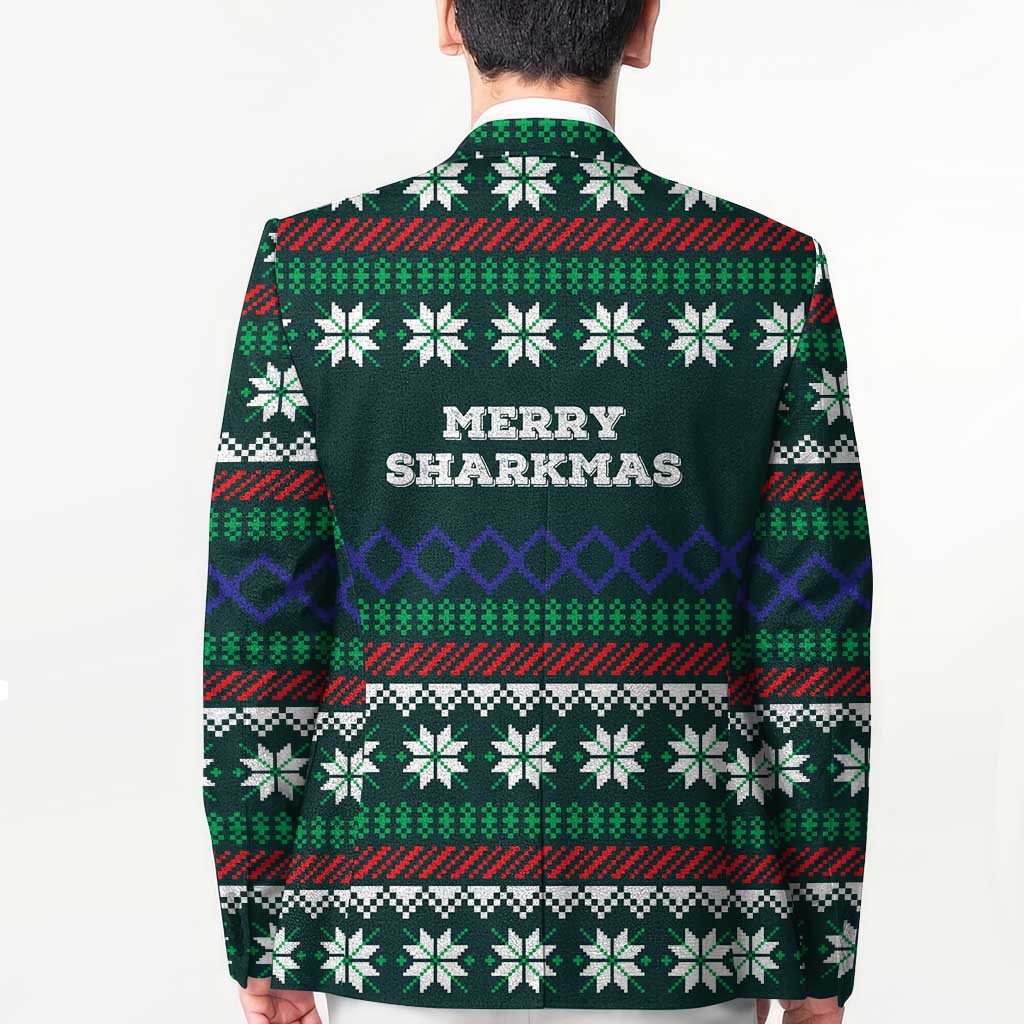 Merry Sharkmas Christmas Blazer Xmas Holiday Patterns - Wonder Print Shop