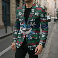 Merry Sharkmas Christmas Blazer Xmas Holiday Patterns - Wonder Print Shop