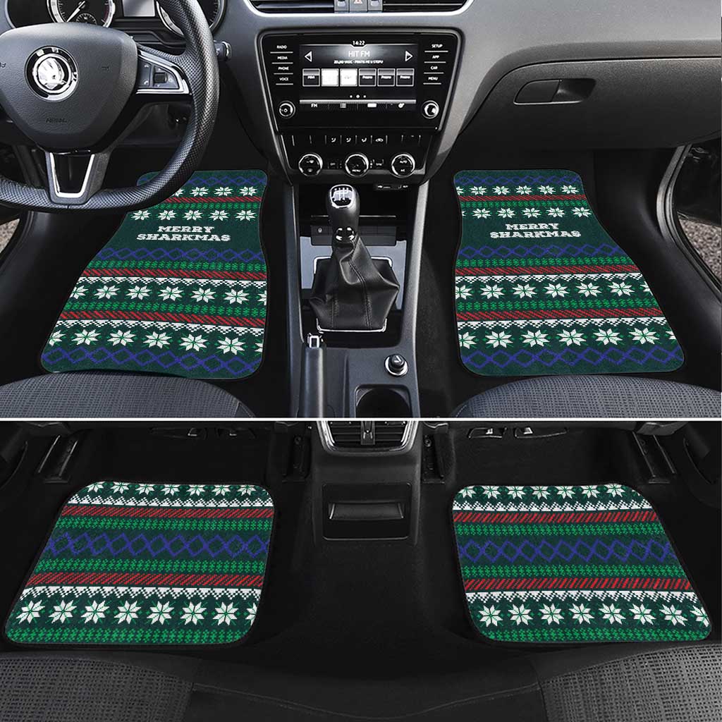 Merry Sharkmas Christmas Car Mats Xmas Holiday Patterns - Wonder Print Shop