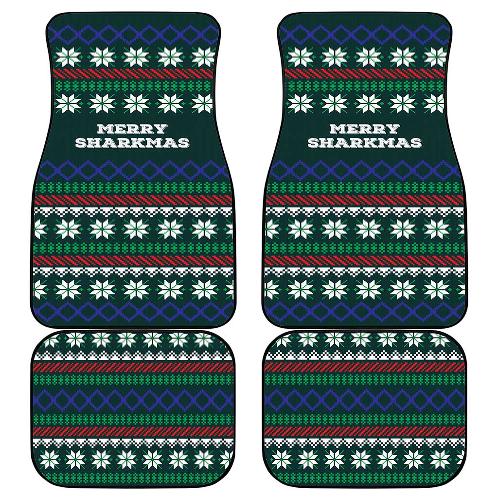 Merry Sharkmas Christmas Car Mats Xmas Holiday Patterns - Wonder Print Shop