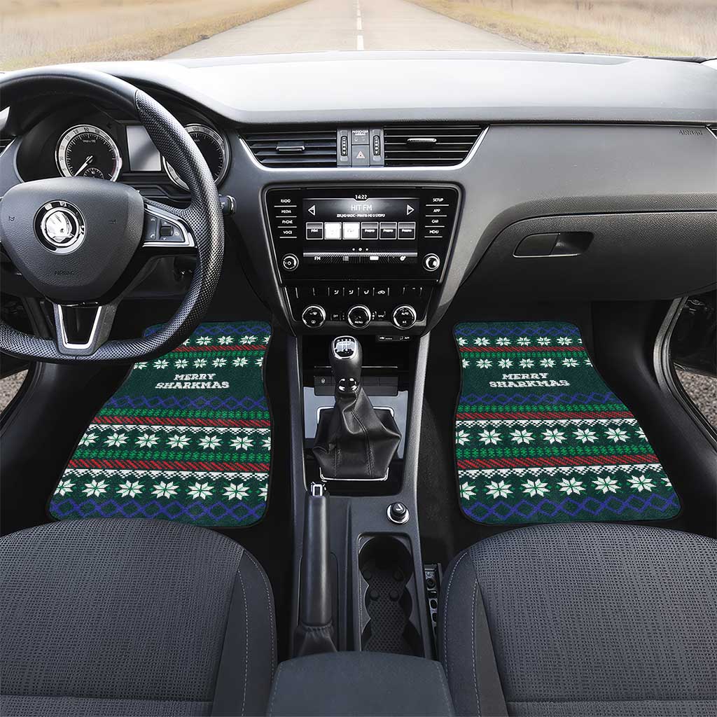 Merry Sharkmas Christmas Car Mats Xmas Holiday Patterns - Wonder Print Shop