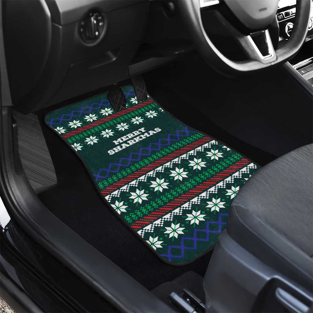 Merry Sharkmas Christmas Car Mats Xmas Holiday Patterns - Wonder Print Shop