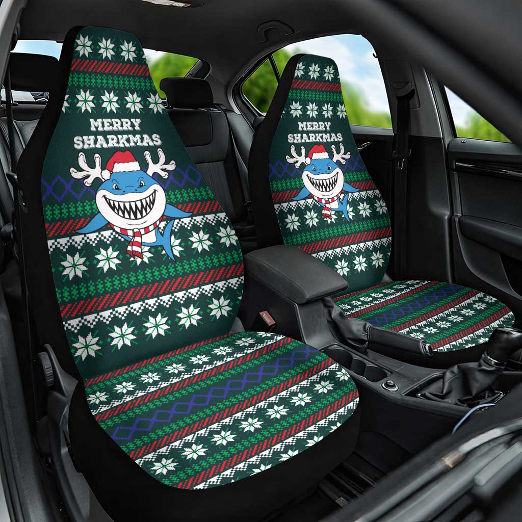 Merry Sharkmas Christmas Car Seat Cover Xmas Holiday Patterns - Wonder Print Shop