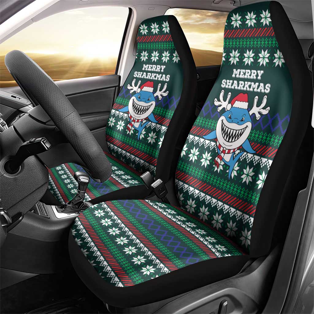 Merry Sharkmas Christmas Car Seat Cover Xmas Holiday Patterns - Wonder Print Shop
