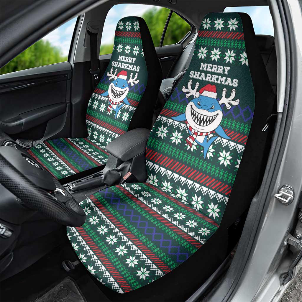 Merry Sharkmas Christmas Car Seat Cover Xmas Holiday Patterns - Wonder Print Shop