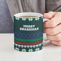 Merry Sharkmas Christmas Ceramic Mug Xmas Holiday Patterns - Wonder Print Shop