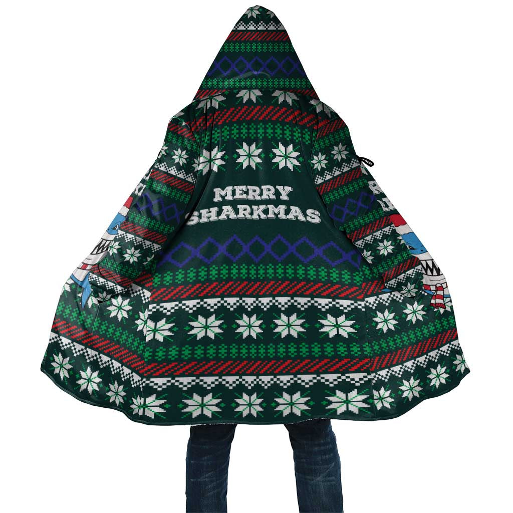 Merry Sharkmas Christmas Cloak Xmas Holiday Patterns - Wonder Print Shop