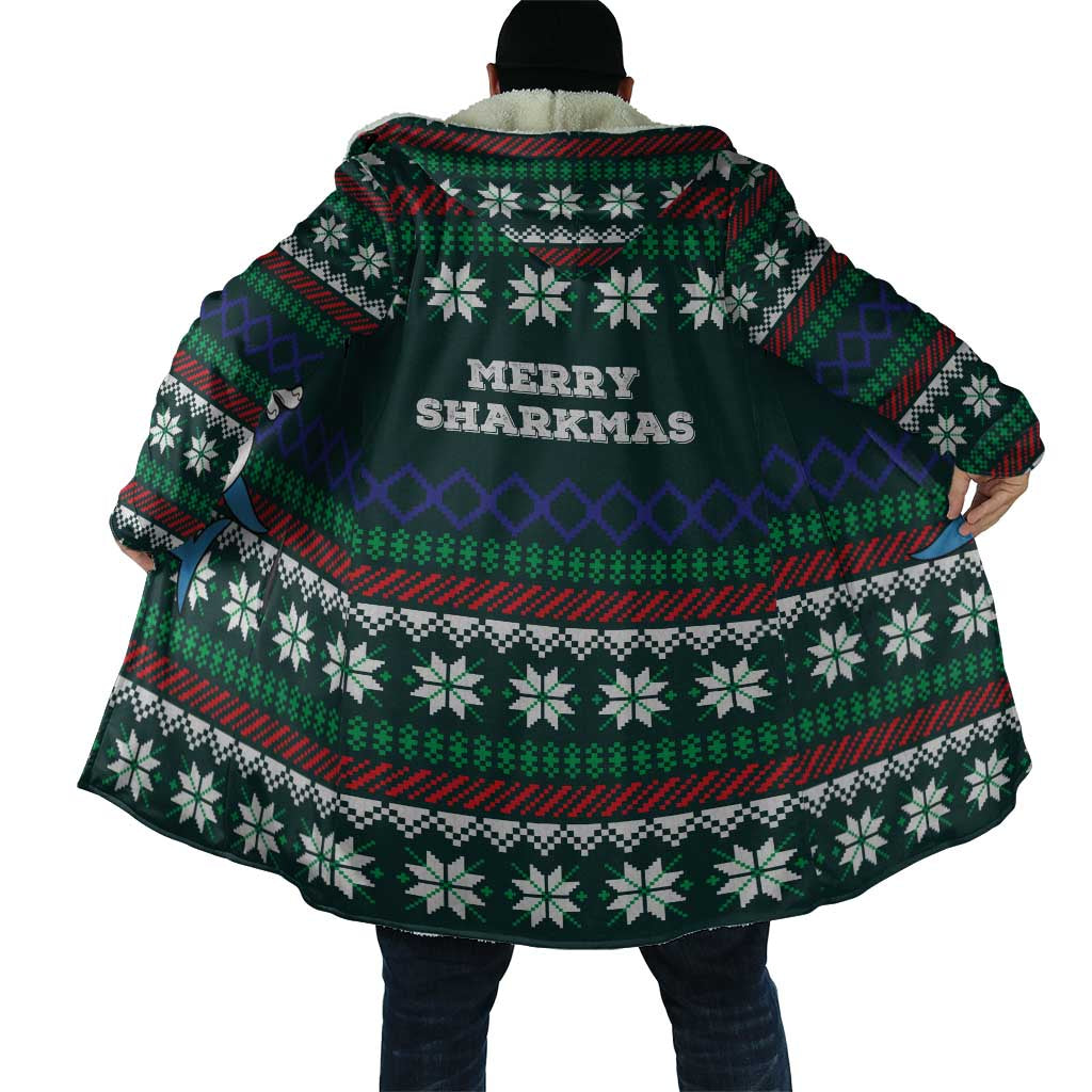 Merry Sharkmas Christmas Cloak Xmas Holiday Patterns - Wonder Print Shop
