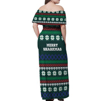 Merry Sharkmas Christmas Family Matching Off Shoulder Maxi Dress and Hawaiian Shirt Xmas Holiday Patterns - Wonder Print Shop