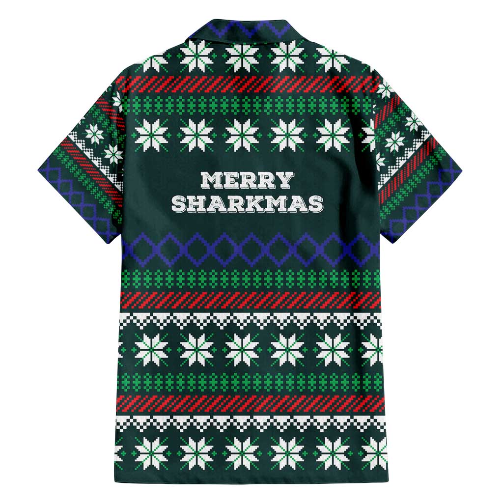 Merry Sharkmas Christmas Family Matching Puletasi and Hawaiian Shirt Xmas Holiday Patterns - Wonder Print Shop