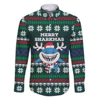 Merry Sharkmas Christmas Family Matching Puletasi and Hawaiian Shirt Xmas Holiday Patterns - Wonder Print Shop