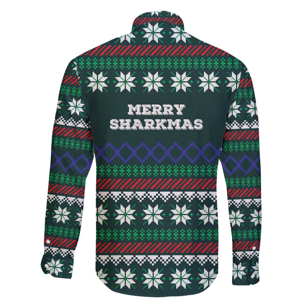 Merry Sharkmas Christmas Family Matching Puletasi and Hawaiian Shirt Xmas Holiday Patterns - Wonder Print Shop