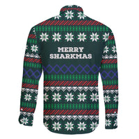 Merry Sharkmas Christmas Family Matching Puletasi and Hawaiian Shirt Xmas Holiday Patterns - Wonder Print Shop
