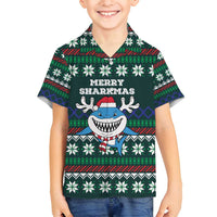 Merry Sharkmas Christmas Family Matching Puletasi and Hawaiian Shirt Xmas Holiday Patterns - Wonder Print Shop