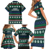 Merry Sharkmas Christmas Family Matching Short Sleeve Bodycon Dress and Hawaiian Shirt Xmas Holiday Patterns - Wonder Print Shop