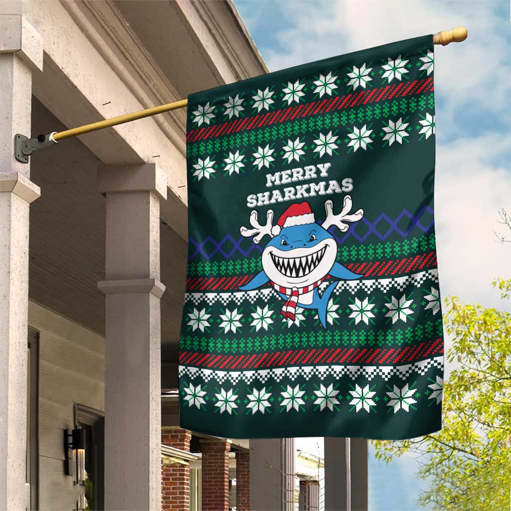 Merry Sharkmas Christmas Garden Flag Xmas Holiday Patterns - Wonder Print Shop