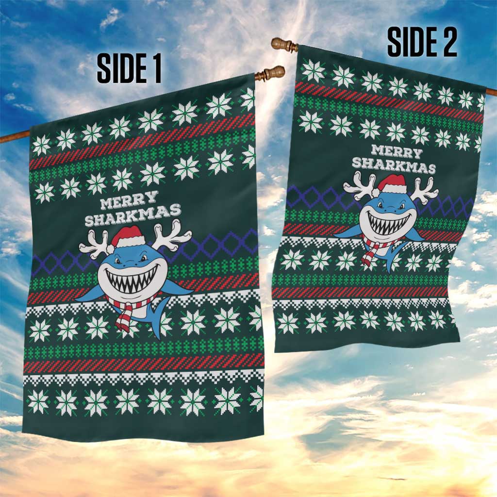Merry Sharkmas Christmas Garden Flag Xmas Holiday Patterns - Wonder Print Shop