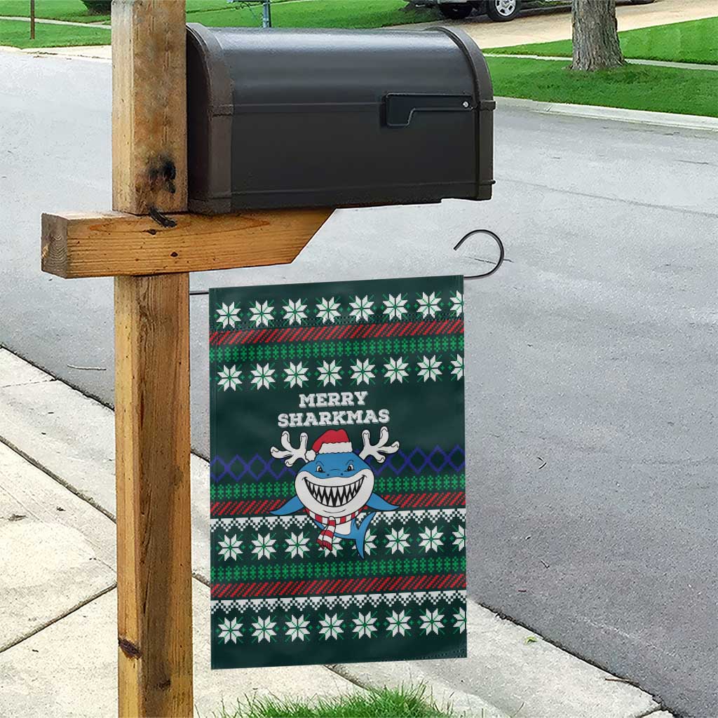 Merry Sharkmas Christmas Garden Flag Xmas Holiday Patterns - Wonder Print Shop