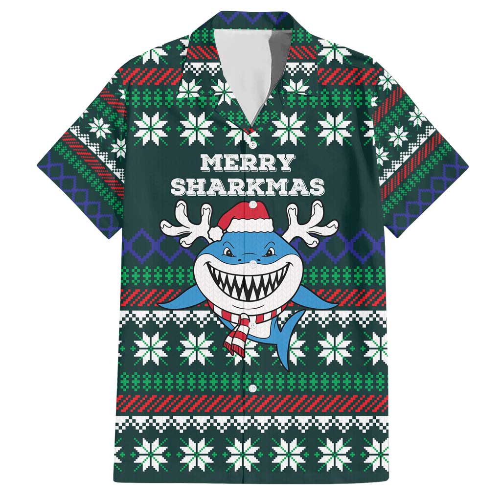 Merry Sharkmas Christmas Hawaiian Shirt Xmas Holiday Patterns - Wonder Print Shop