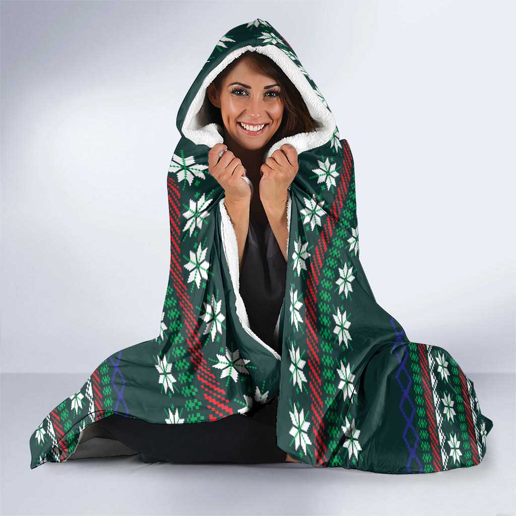 Merry Sharkmas Christmas Hooded Blanket Xmas Holiday Patterns - Wonder Print Shop