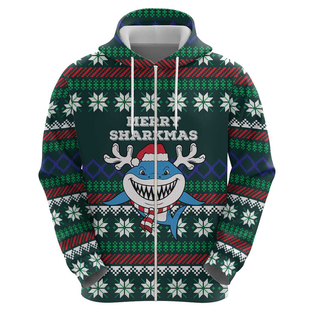 Merry Sharkmas Christmas Hoodie Xmas Holiday Patterns - Wonder Print Shop