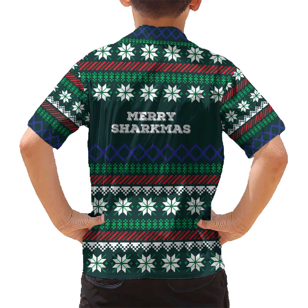 Merry Sharkmas Christmas Kid Hawaiian Shirt Xmas Holiday Patterns - Wonder Print Shop