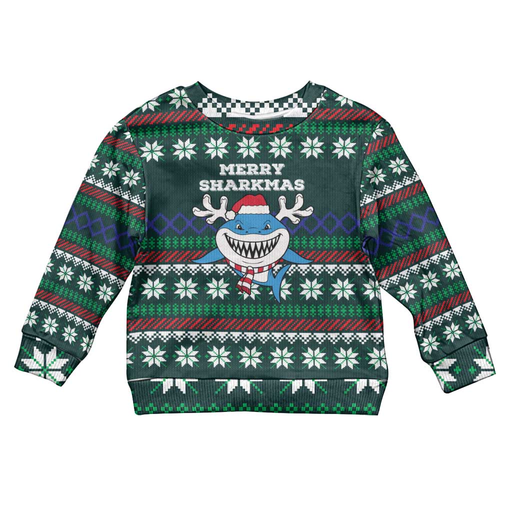 Merry Sharkmas Christmas Kid Ugly Christmas Sweater Xmas Holiday Patterns - Wonder Print Shop