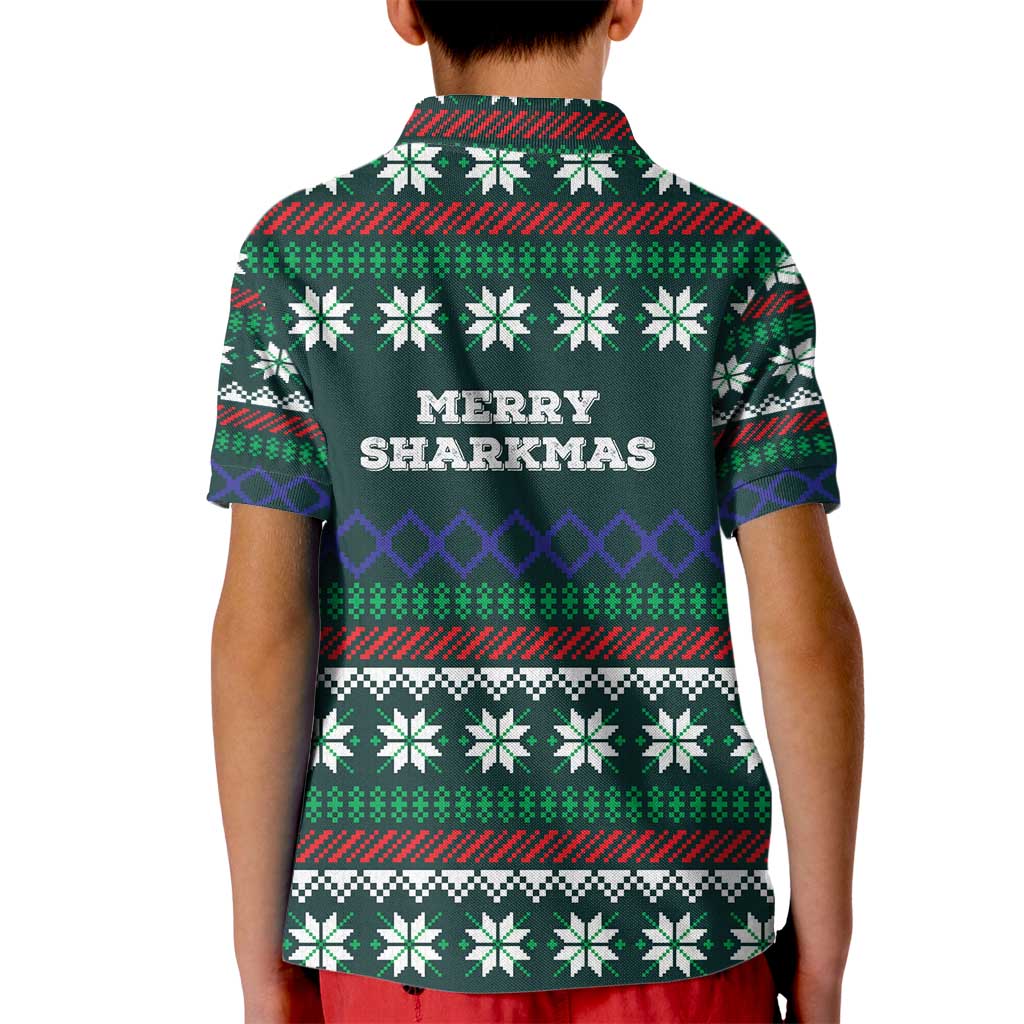 Merry Sharkmas Christmas Kid Polo Shirt Xmas Holiday Patterns - Wonder Print Shop