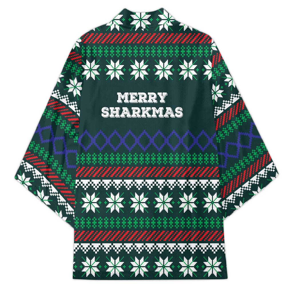 Merry Sharkmas Christmas Kimono Xmas Holiday Patterns - Wonder Print Shop