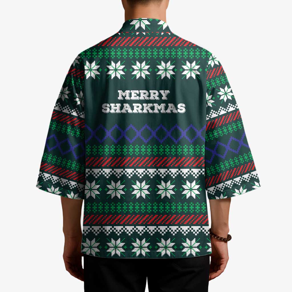 Merry Sharkmas Christmas Kimono Xmas Holiday Patterns - Wonder Print Shop