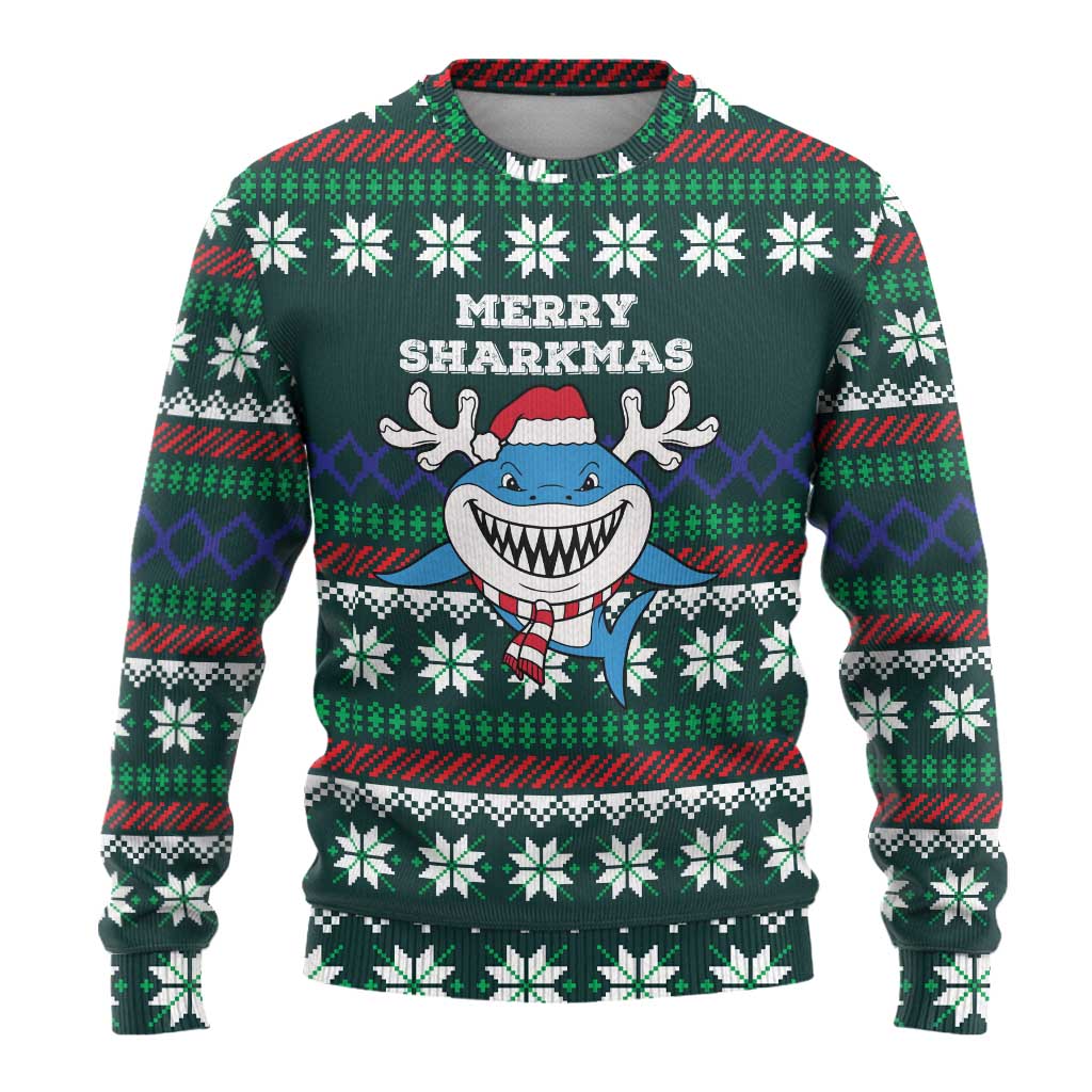 Merry Sharkmas Christmas Ugly Christmas Sweater Xmas Holiday Patterns - Wonder Print Shop