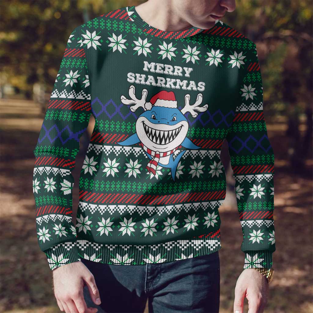 Merry Sharkmas Christmas Ugly Christmas Sweater Xmas Holiday Patterns - Wonder Print Shop