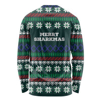 Merry Sharkmas Christmas Long Sleeve Shirt Xmas Holiday Patterns - Wonder Print Shop