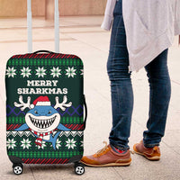 Merry Sharkmas Christmas Luggage Cover Xmas Holiday Patterns - Wonder Print Shop
