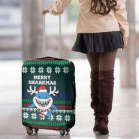 Merry Sharkmas Christmas Luggage Cover Xmas Holiday Patterns - Wonder Print Shop