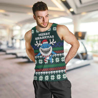 Merry Sharkmas Christmas Men Tank Top Xmas Holiday Patterns - Wonder Print Shop